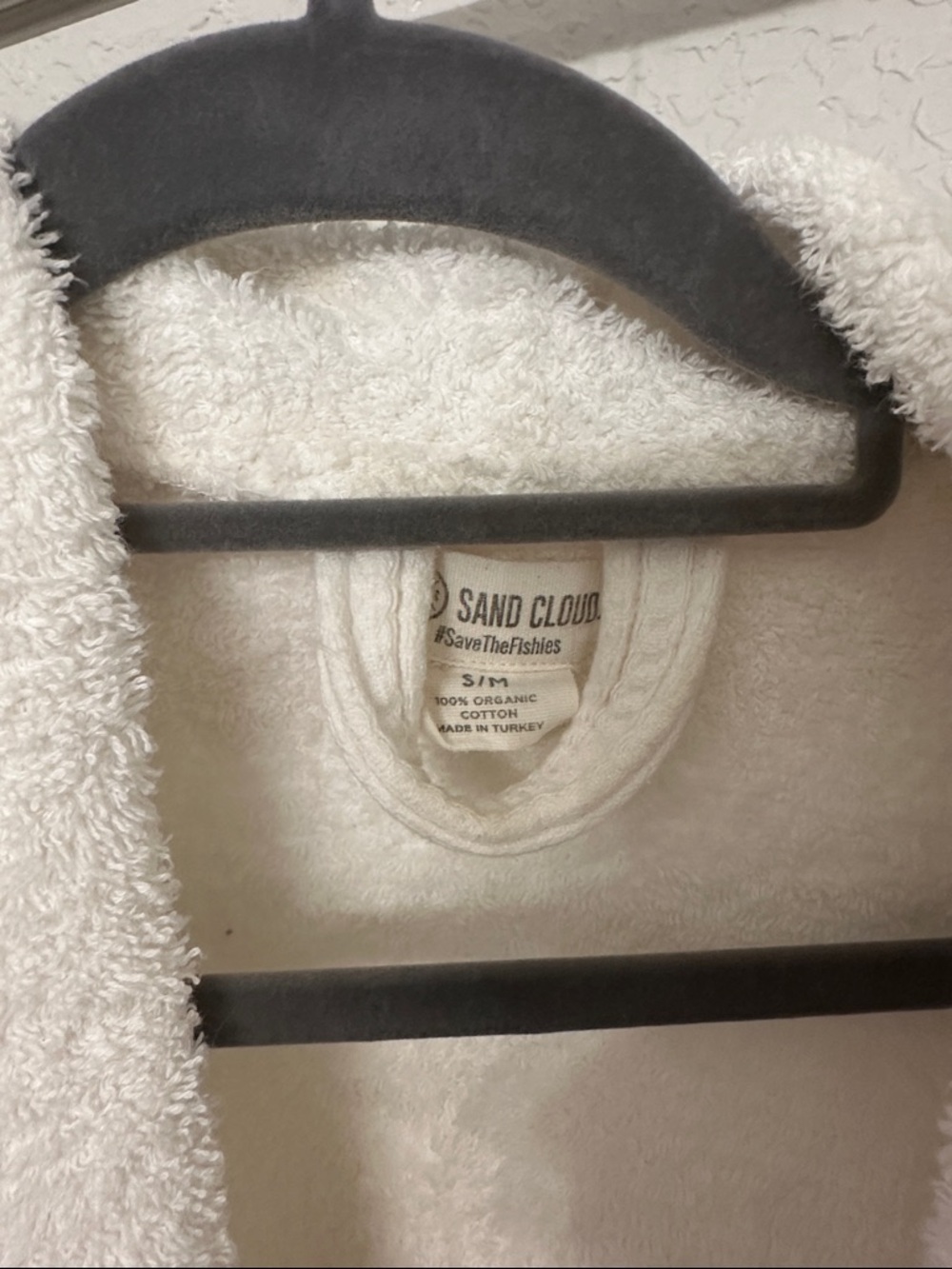 Women's Cream Waffle Robe with Plush Shawl Collar - Picture 5 of 5